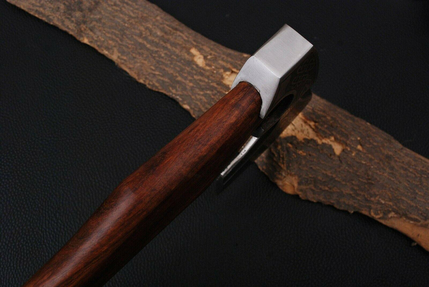 Custom Handmade Bearded Viking Axe – Forged Carbon Steel with Rosewood Handle