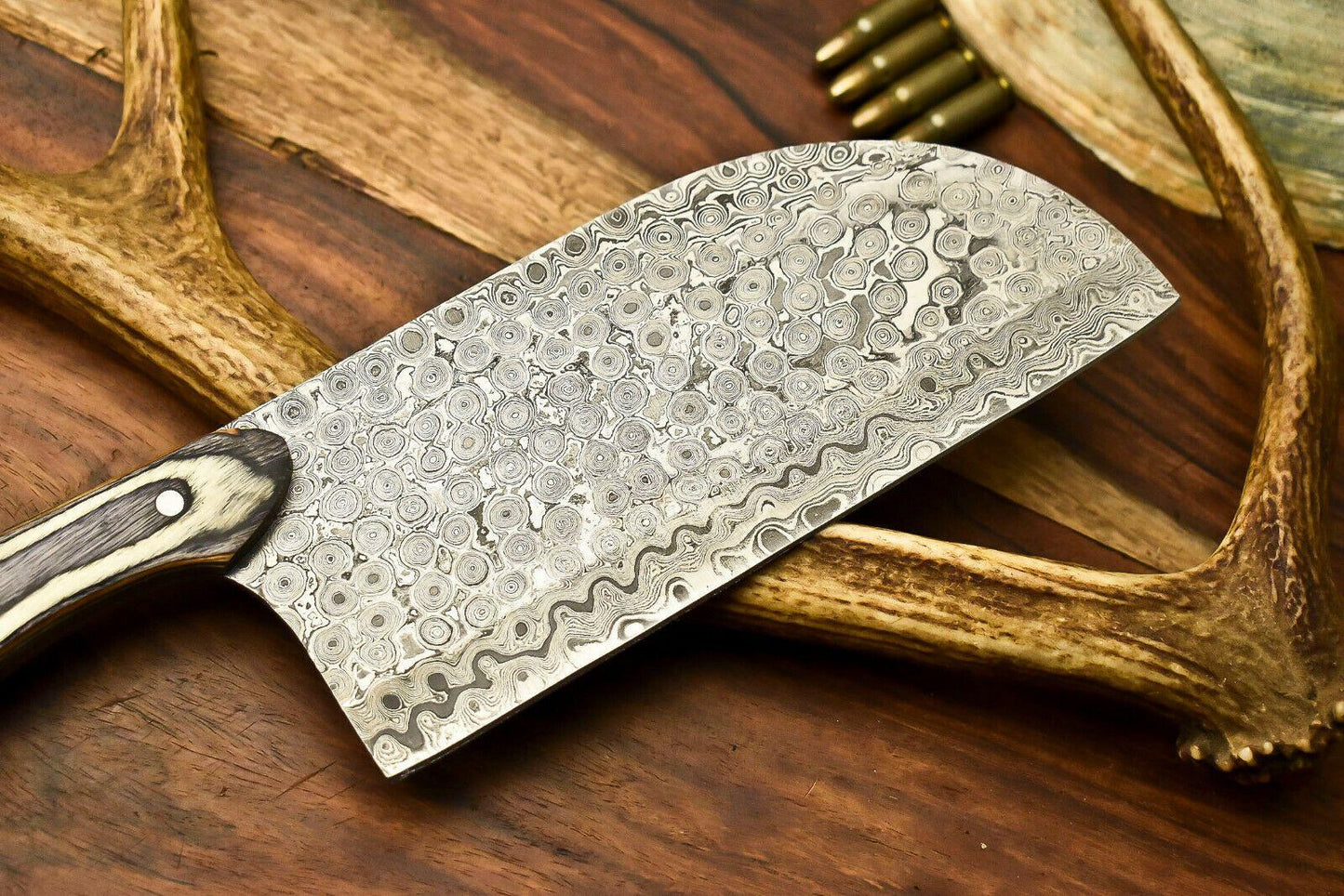 Handmade Damascus Steel Full Tang Chef Chopper Knife | 12" Kitchen Knife with Hardwood Handle