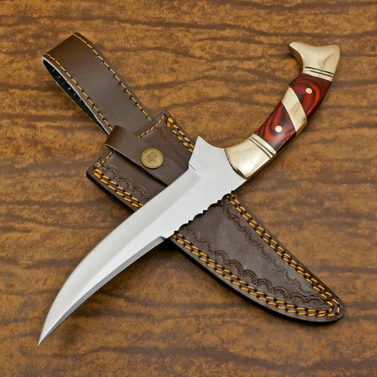 Handmade 12 Inch D2 Steel Blade Full Tang Bowie Hunting Sport Knife – Outdoor Survival Knife