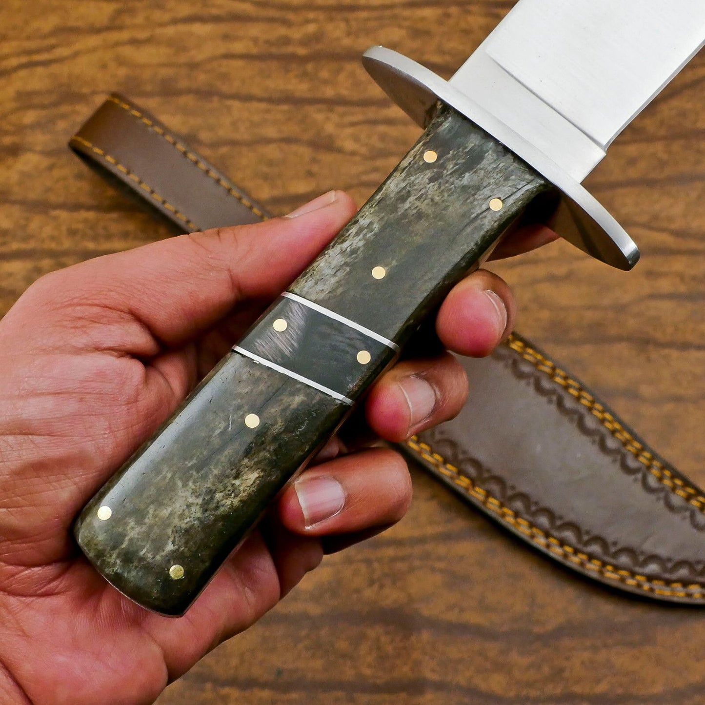 Handmade 12-Inch D2 Steel Full Tang Giant Bowie Hunting & Camping Knife