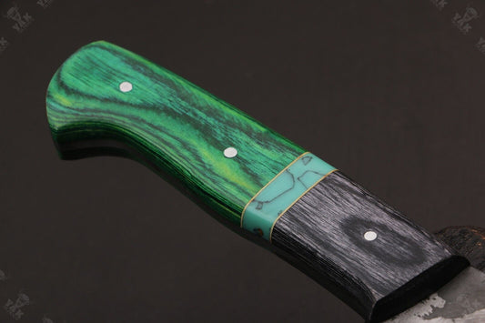 16" Handmade Damascus Steel Brisket Knife – Forged Kitchen & Chef Carving Knife with Camel Bone Handle