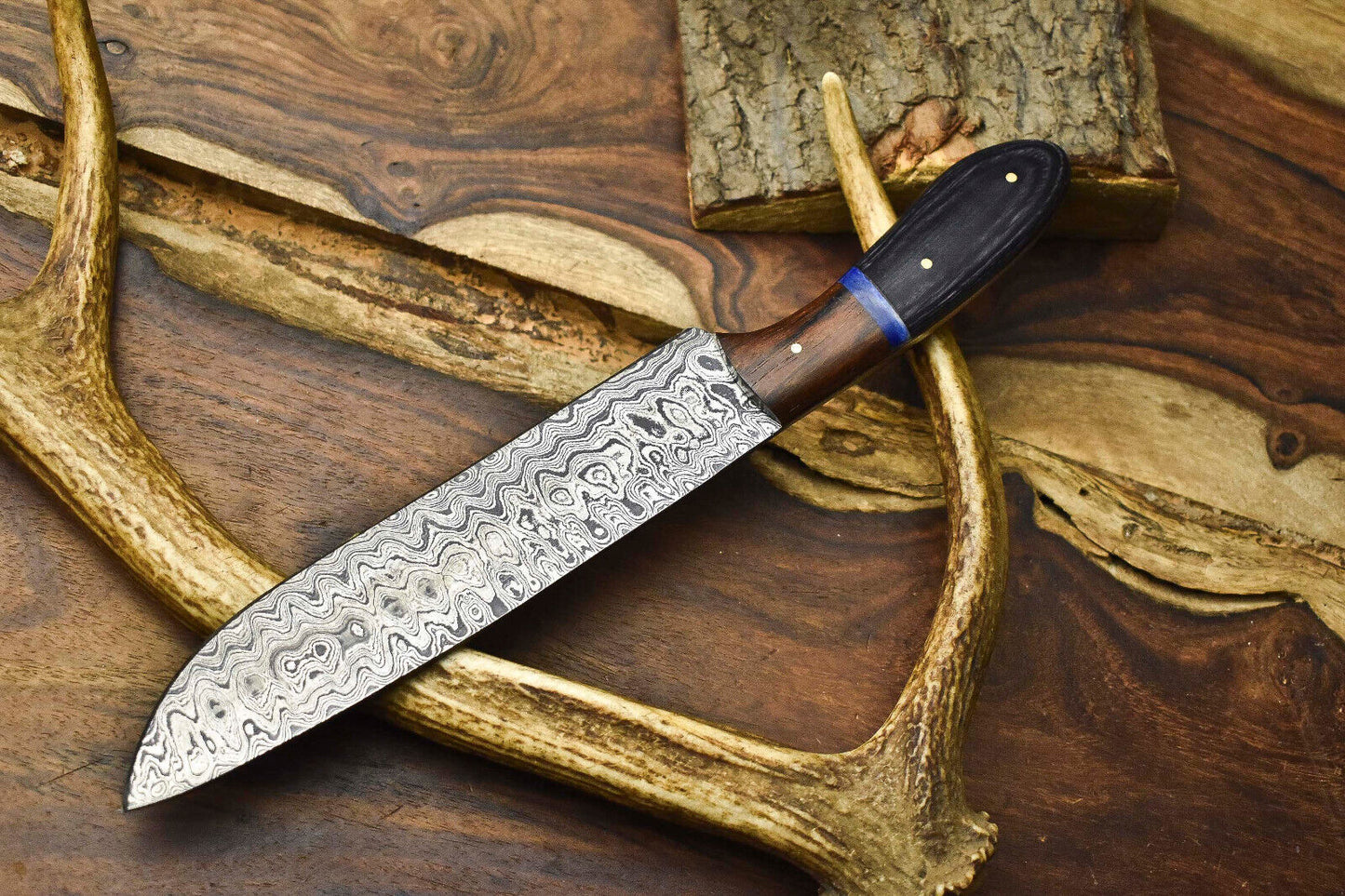 12" Artisan Handmade Damascus Steel Chef Knife – Full Tang Kitchen Blade