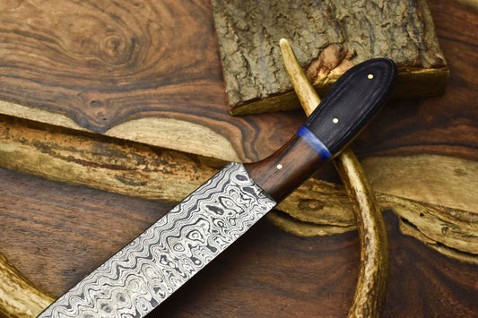 12" Artisan Handmade Damascus Steel Chef Knife – Full Tang Kitchen Blade