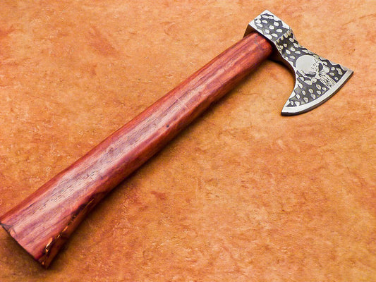 Handmade Carbon Steel Viking Axe – Bearded Camping Hatchet Tomahawk 16"