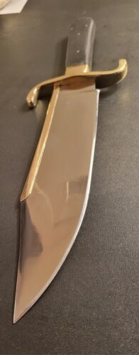Handmade D2 Steel Hunting Bowie Knife with Coffin-Shaped Micarta Handle