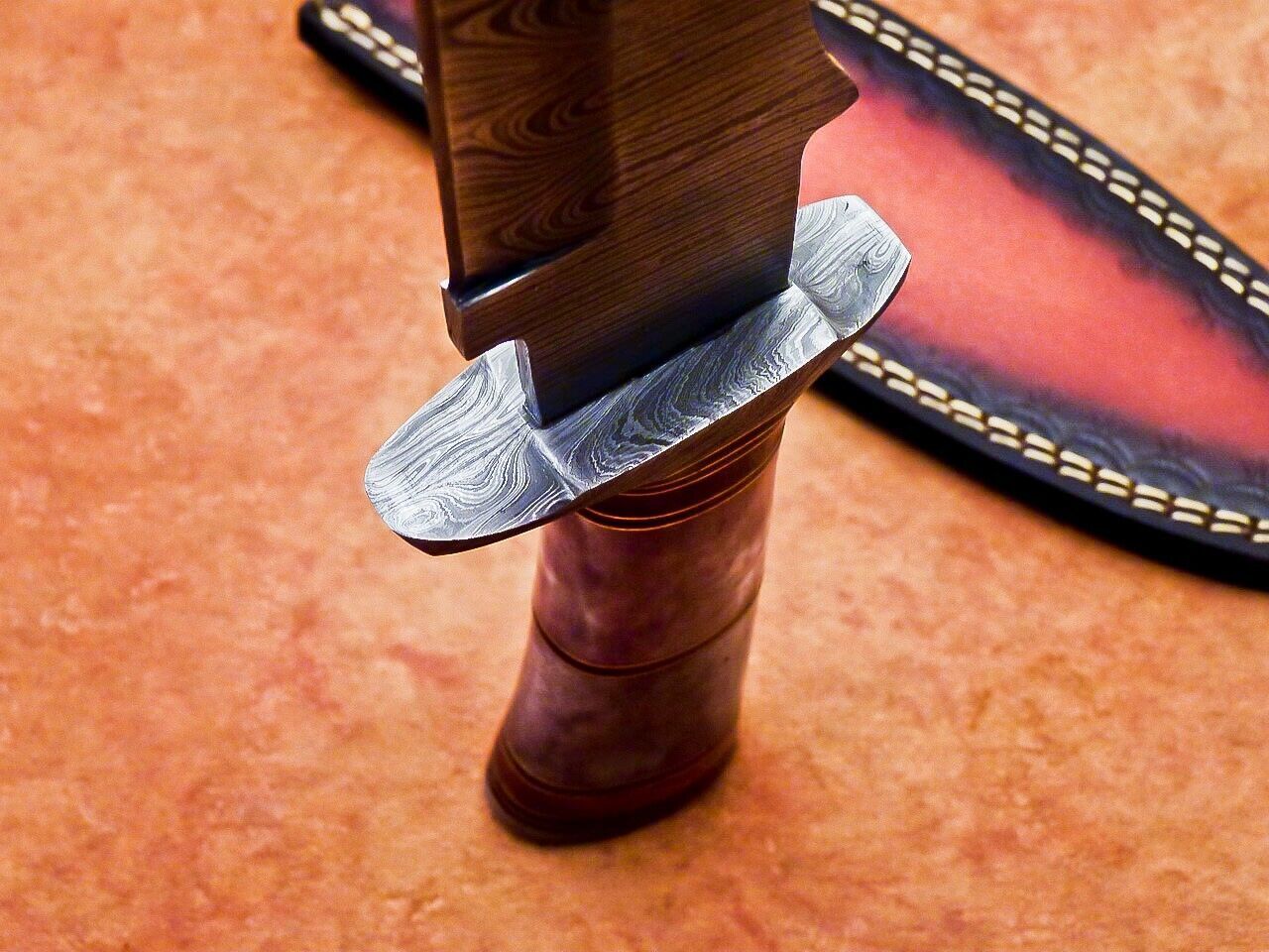 Heritage Forge 14 Inch Damascus Steel Bowie Knife with Resin Handle