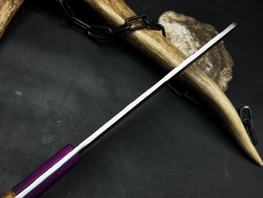 Handmade Carbon Steel Kitchen Chef Cleaver Knife with Resin Handle & Cow Leather Sheath