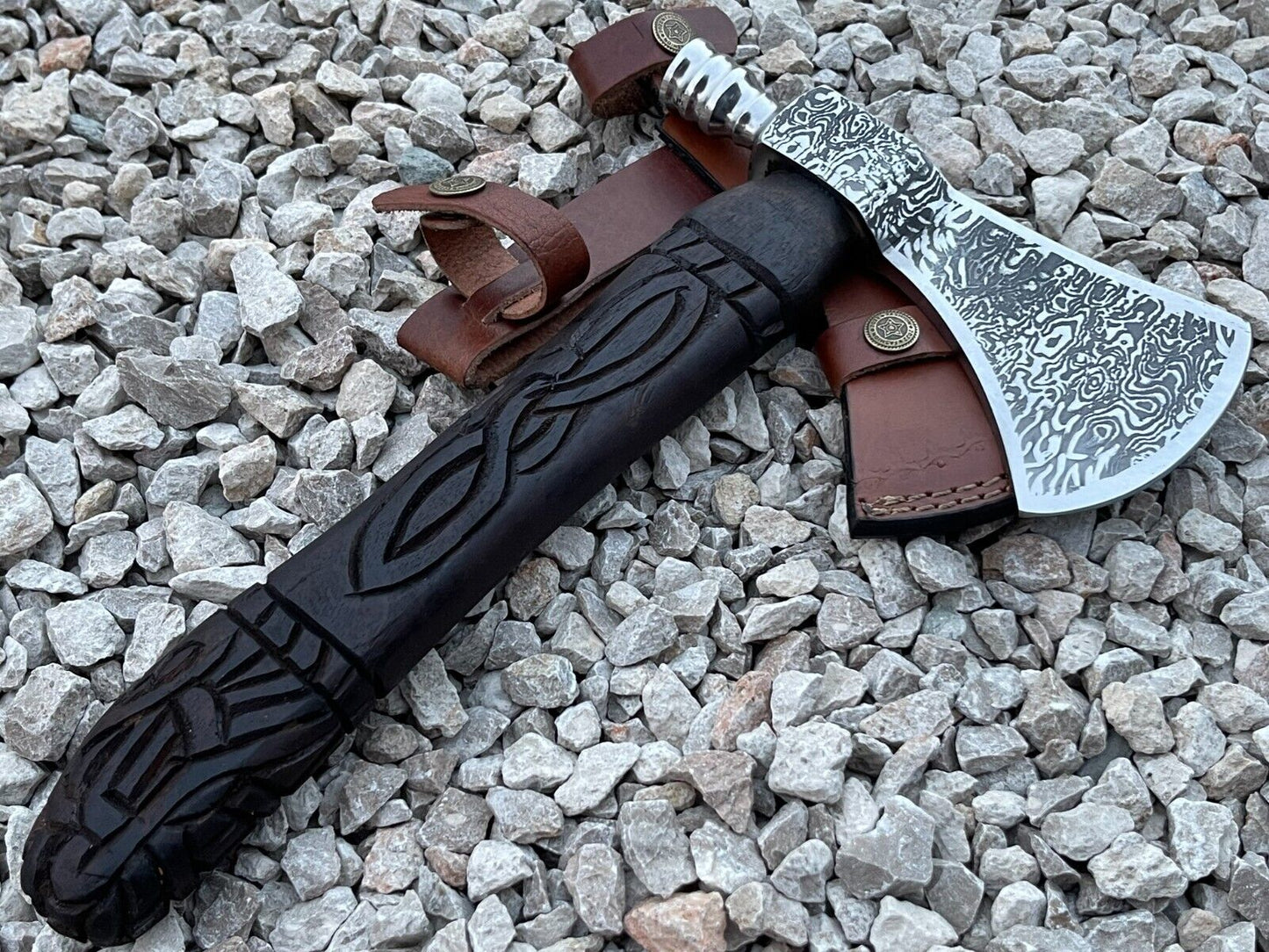 Handmade Carbon Steel Viking Axe 12.5 Inch Ash Wood Handle