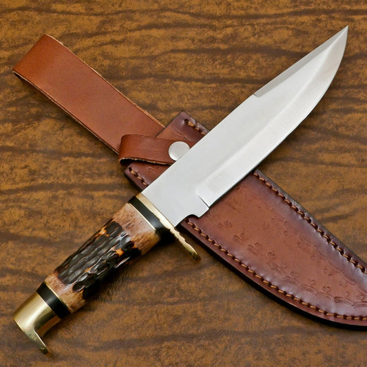 Ultimate 12 Inch D2 Steel Hunting Bowie Knife – Handmade Full Tang Outdoor Survival Blade
