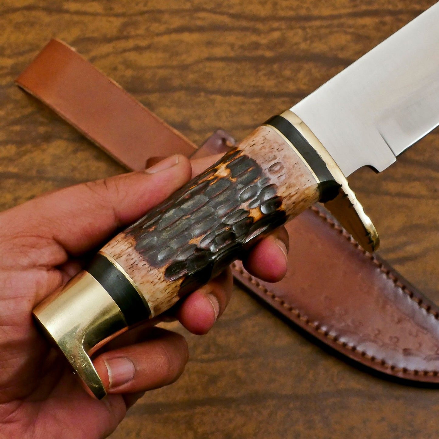 Ultimate 12 Inch D2 Steel Hunting Bowie Knife – Handmade Full Tang Outdoor Survival Blade