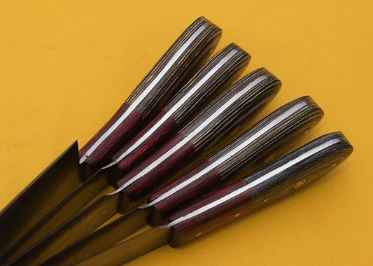 Handmade Damascus Kitchen Chef Knife Set with Pakka Wood Handle