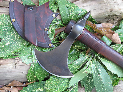 Hand-Forged Viking Medieval Spike Tomahawk with Leather Grip