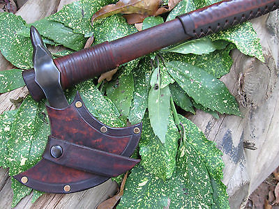 Hand-Forged Viking Medieval Spike Tomahawk with Leather Grip