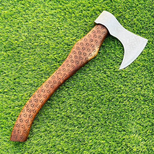 Custom Handmade Viking Tomahawk – High Carbon Steel Engraved Axe
