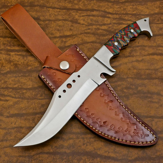 Handmade Stainless Steel Bowie Knife | Full Tang Hunting & Survival Knife 12"