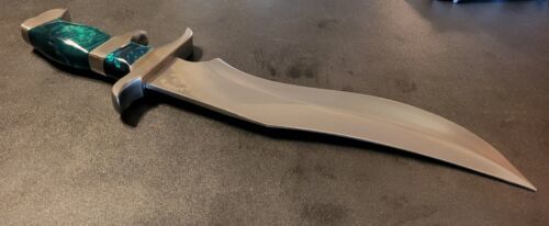 Warrior D2 Combat Persian Bowie Knife | 12-Inch Blade with Green Resin Handle