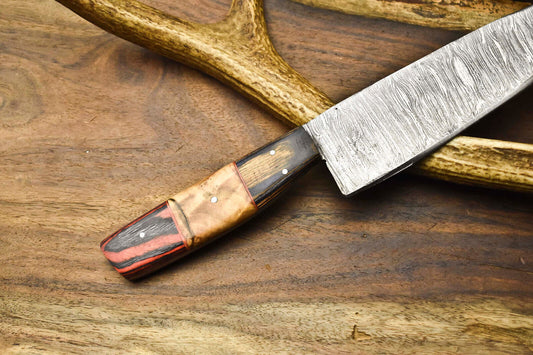 12.0" Handmade Damascus Steel Blade Kitchen Chef Full Tang Knife – Custom Forged