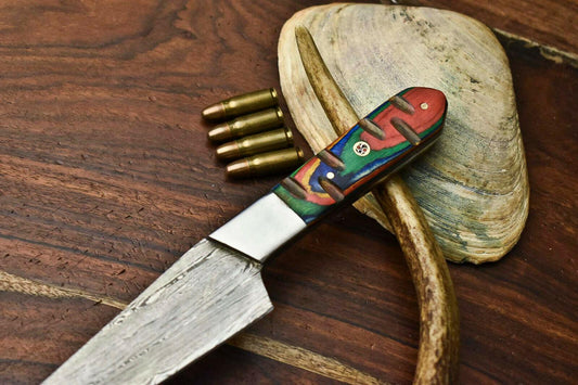 Handmade Damascus Steel Chef Knife – Full Tang Kitchen Knife with Wooden Handle