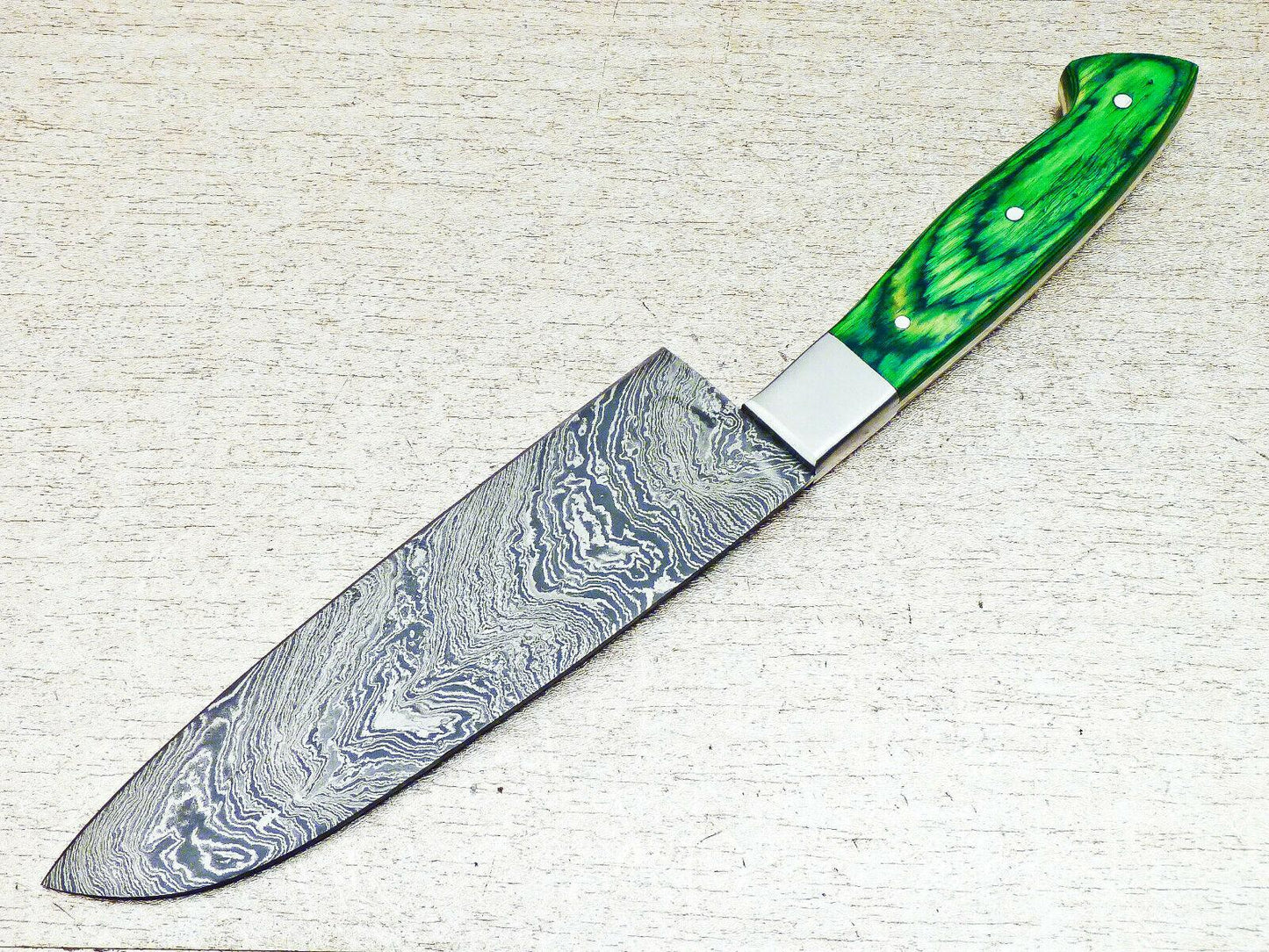 Handmade Damascus Steel Hard Wood Hunting Cleaver Chopper Chef Knife
