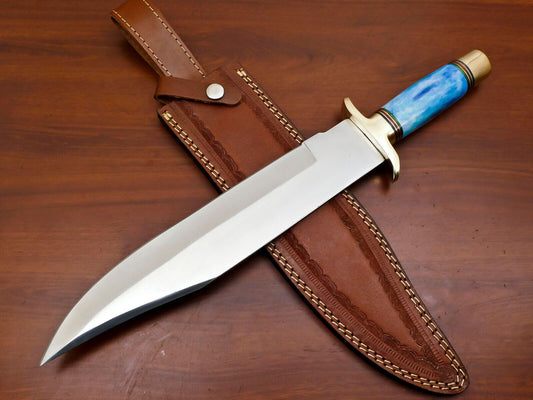 Ranger 13-Inch D2 Steel Fixed Blade Bowie Hunting Knife with Brass Guard