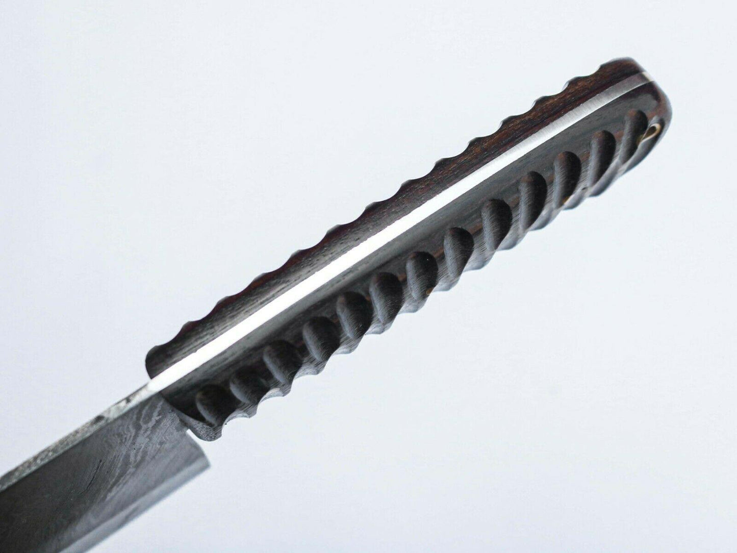 11" Handmade Damascus Steel Serbian Chef Cleaver Chopper Knife with Leather Sheath