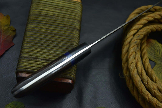 12.8" Custom Handmade Hammered Damascus Steel Chef Knife with Vengai Wood Handle