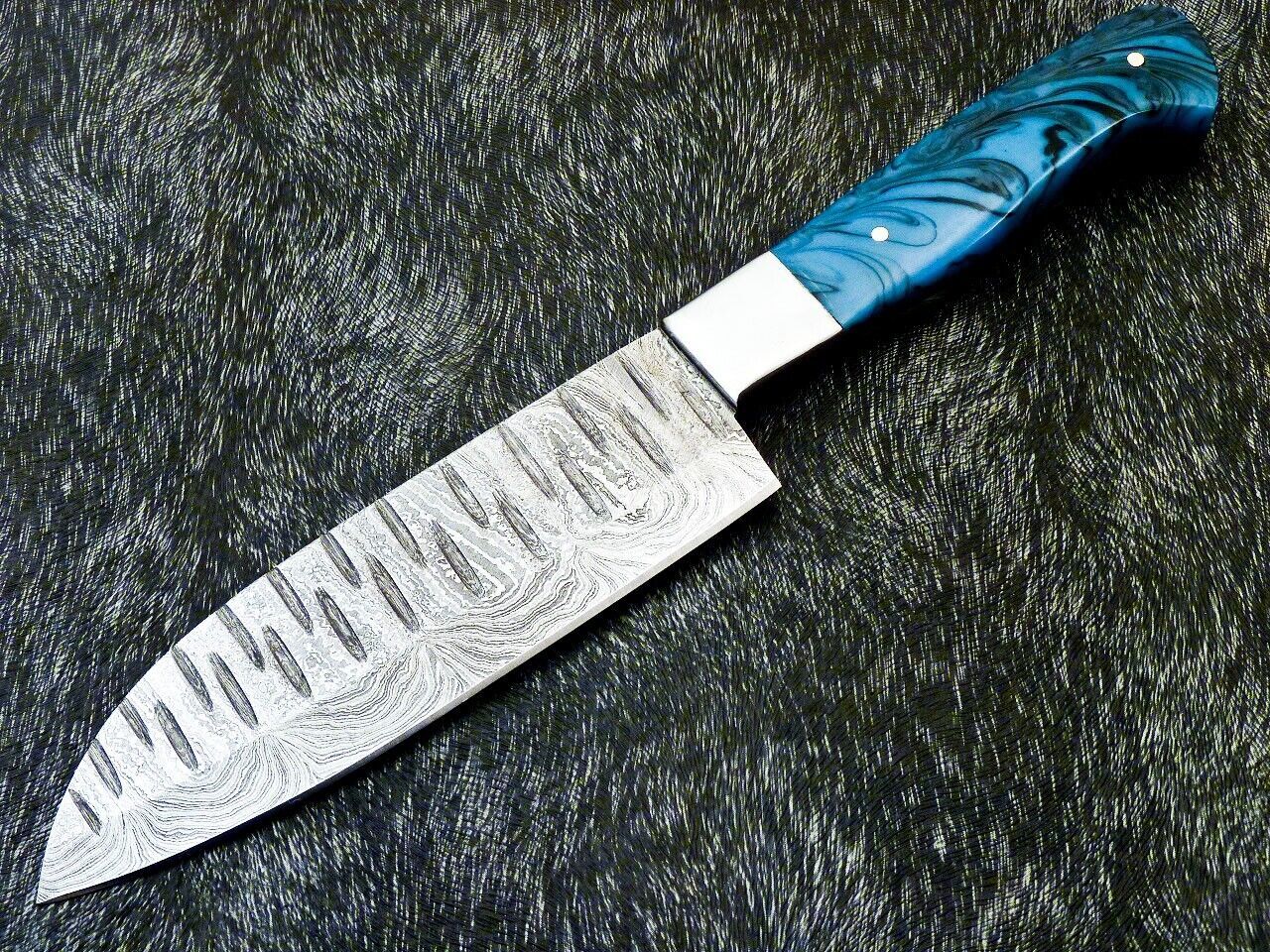 11" Custom Hand Forged Damascus Steel Chef Knife Kitchen Knife with Resin Handle