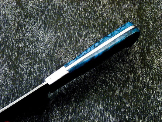 11" Custom Hand Forged Damascus Steel Chef Knife Kitchen Knife with Resin Handle