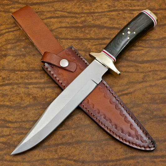 Custom Handmade D2 Steel Bowie Knife | 12" Hunting & Camping Fixed Blade