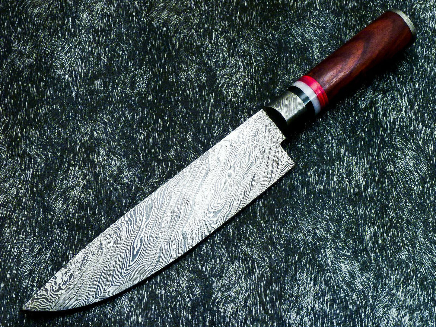 13" Professional Kitchen Chef Knife | Damascus Blade with Natural Wood Handle