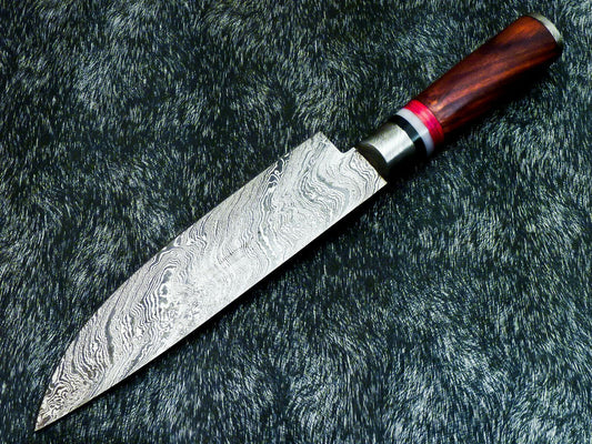 13" Professional Kitchen Chef Knife | Damascus Blade with Natural Wood Handle