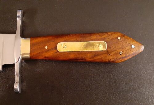 Handmade D2 Steel Hunting Bowie Knife | 19" Full Tang Blade with Wood Coffin Handle & Leather Sheath