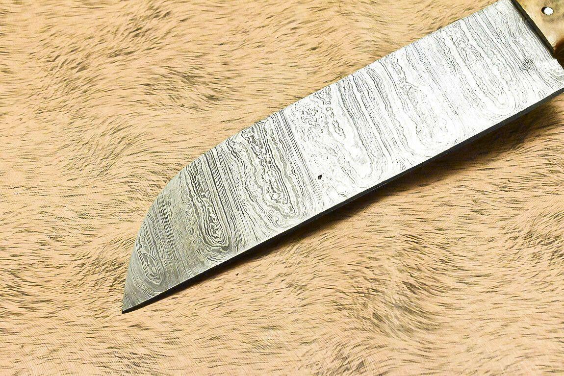 Handmade Damascus Steel Hunting & Chef Knife with Walnut Wood Handle | 12.9" Overall, 7.5" Blade
