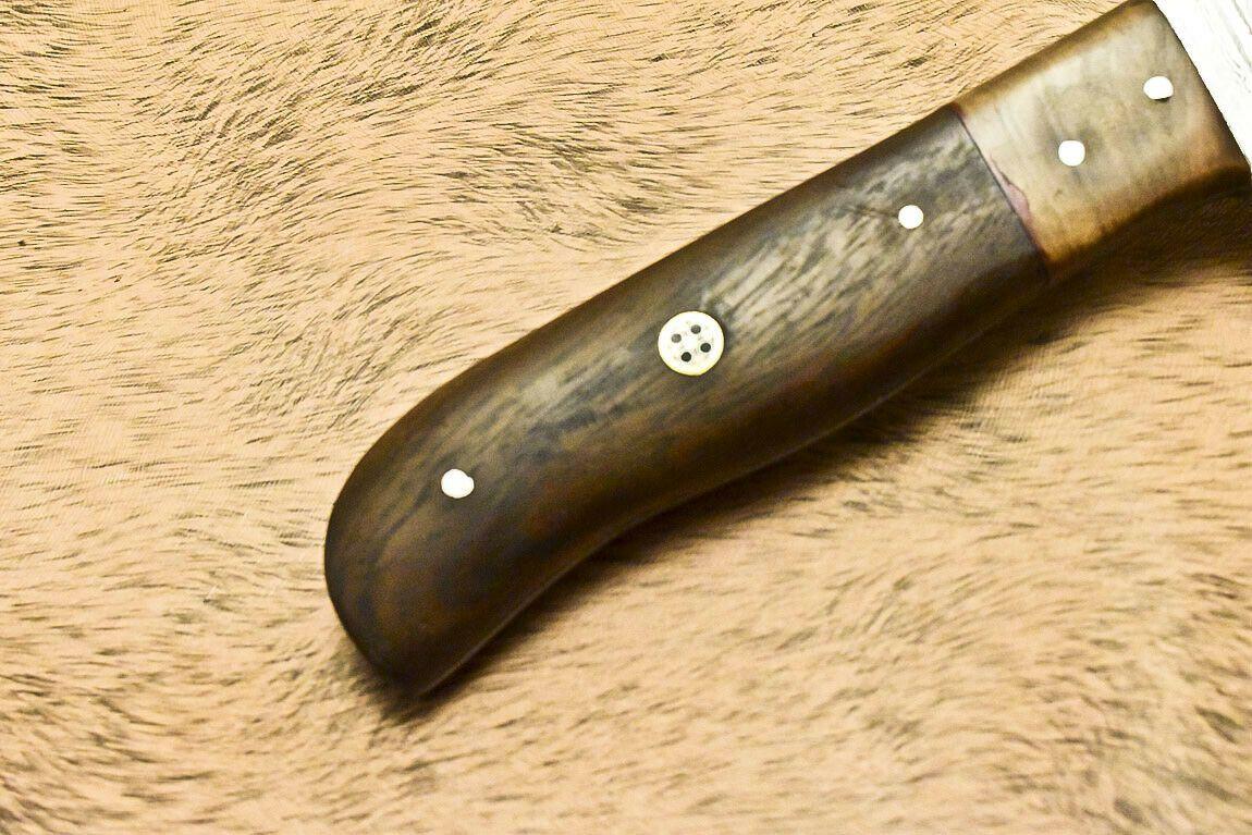 Handmade Damascus Steel Hunting & Chef Knife with Walnut Wood Handle | 12.9" Overall, 7.5" Blade