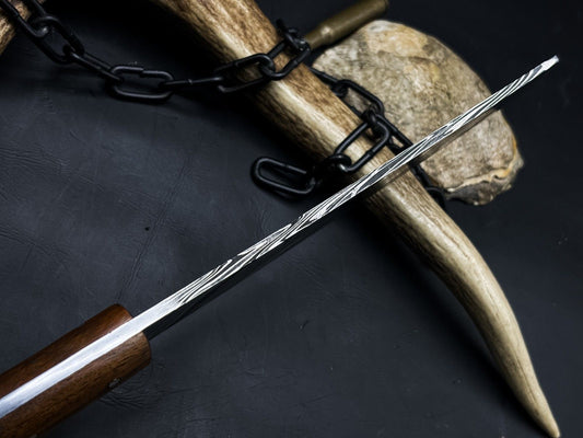 Handmade Damascus Chef Cleaver Knife – Wood Handle & Cow Sheath