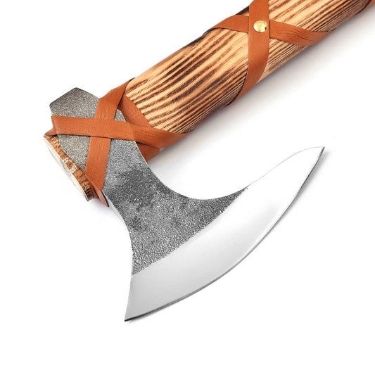 Hand Forged Damascus Steel Ragnar Viking Axe 20" Outdoor Camping Axe with Ashwood Handle