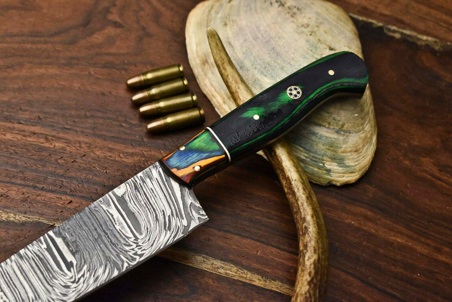 Handmade Damascus Steel Chef Knife – Full Tang, Unique 384-Layer Blade, Kitchen Knife