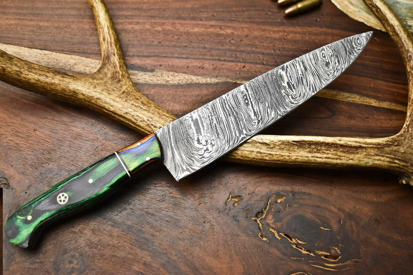 Handmade Damascus Steel Chef Knife – Full Tang, Unique 384-Layer Blade, Kitchen Knife