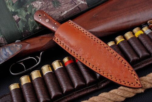 Heritage Forge 9 Inch Damascus Steel Boot Dagger with wood Handle