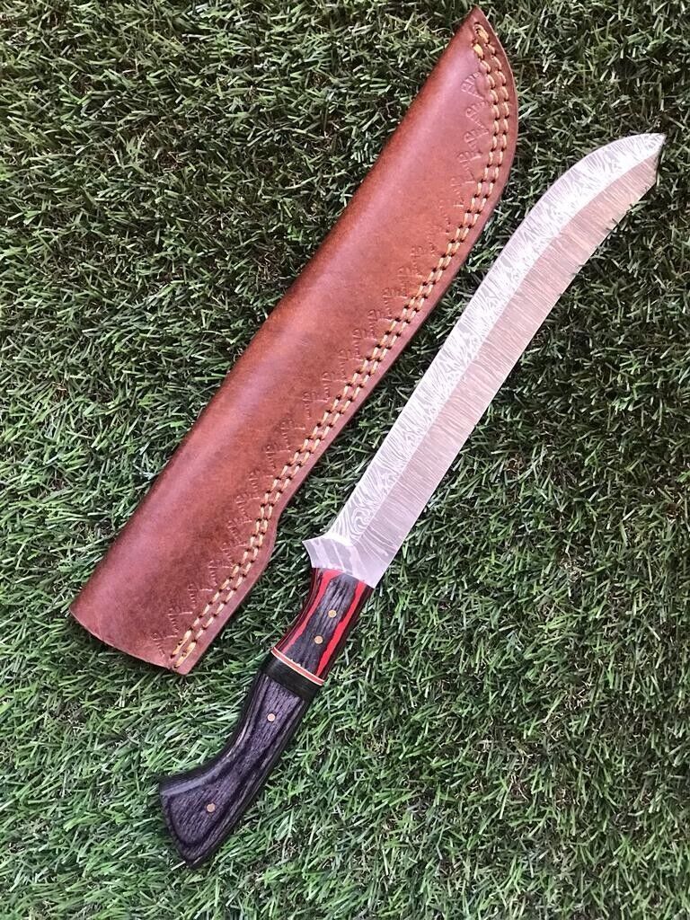 13" Custom Hand forged Damascus Steel Fillet Knife & Custom Fillet Knife W/Sheath