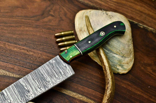 Professional Handmade Damascus Steel Chef Knife – Hardwood Handle, 12" Overall