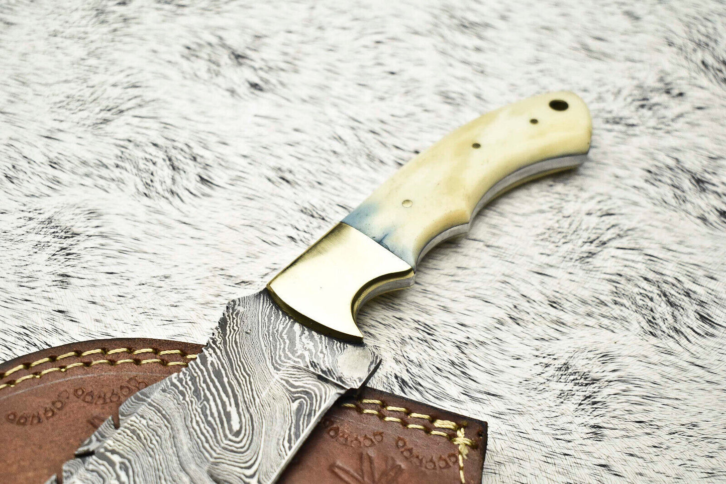 Rare Handmade Damascus Tracker Knife | Full Tang Camping & Hunting