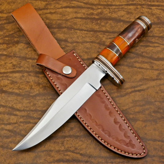 Custom Handmade D2 Steel Bowie Knife | Hunting & Outdoor Fixed Blade 12"