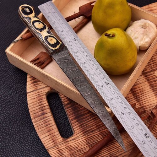 12” Handmade Damascus Steel Chef Fillet Knife – Twist Pattern Blade