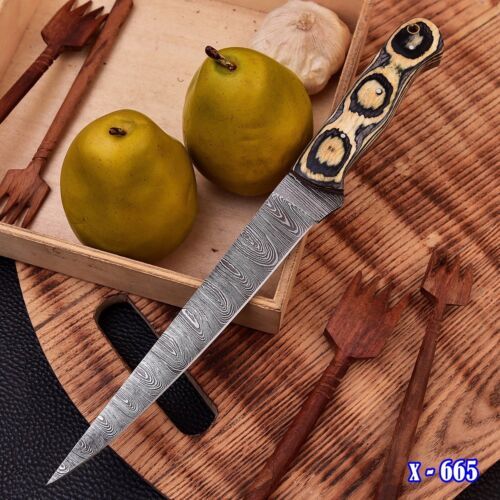 12” Handmade Damascus Steel Chef Fillet Knife – Twist Pattern Blade