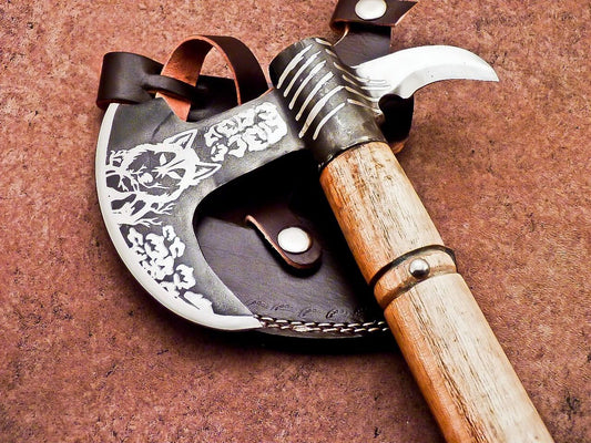Handmade 20-Inch Viking Bearded Axe – Carbon Steel Camping and Hunting Tomahawk