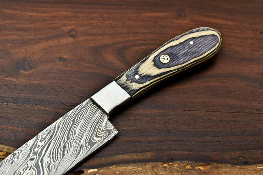 Premium Hand Forged Damascus Steel Chef Knife | Full Tang Hard Wood