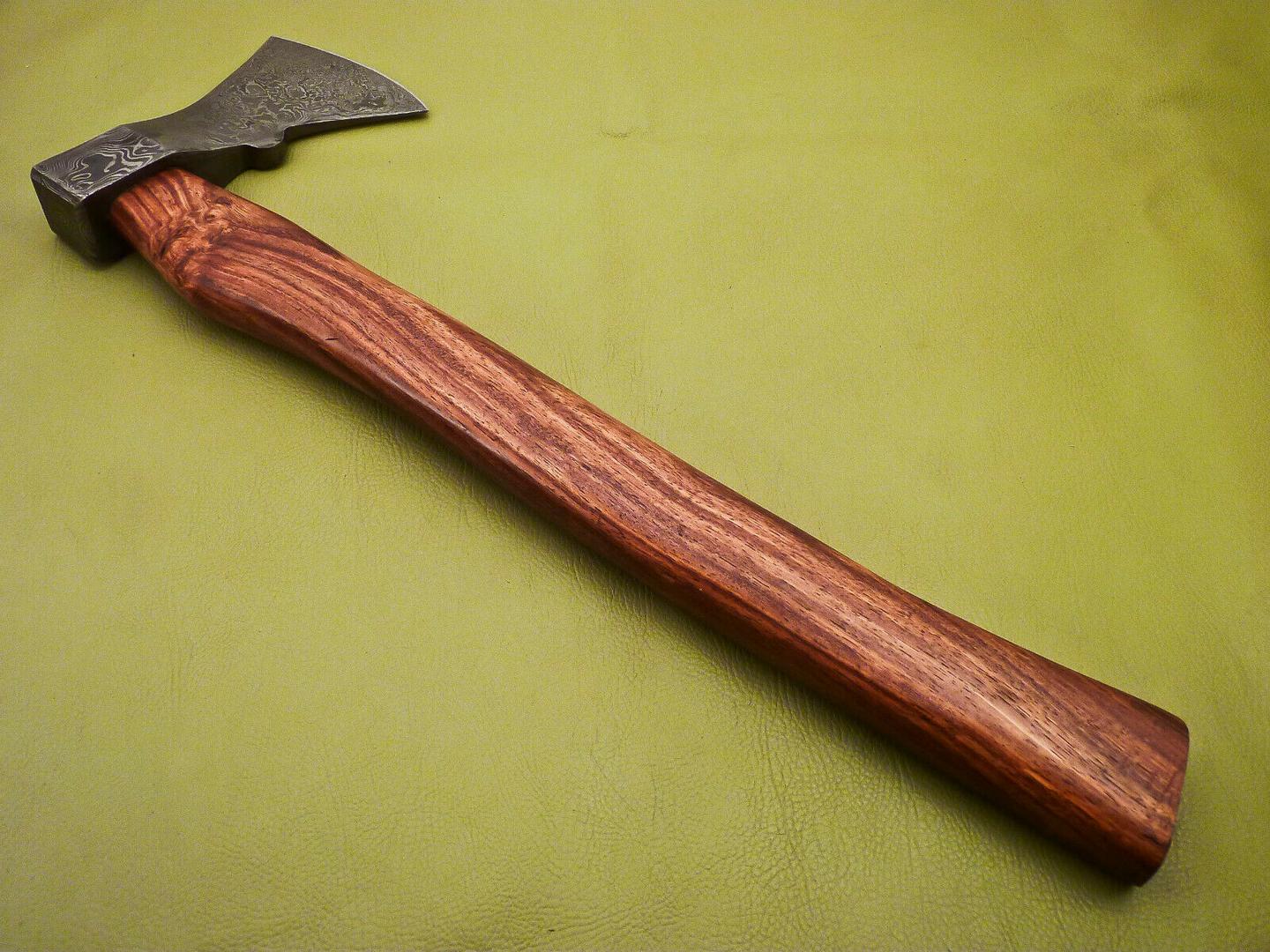 Hand Forged Damascus Tomahawk Axe | Integral Hatchet Knife With Walnut Wood Handle