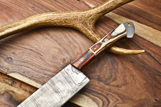 12.0" Handmade Damascus Steel Chef Knife – Full Tang Kitchen Cooking Blade