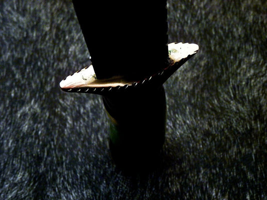 Heritage Forge 12 Inch Handmade Damascus Steel Bowie Hunting Knife with Camel Bone and Hardwood Handle